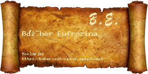 Báber Eufrozina névjegykártya